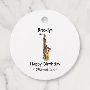 Saxophone cartoon illustration favour tags