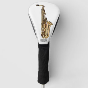 Saxophone cartoon illustration golf head cover