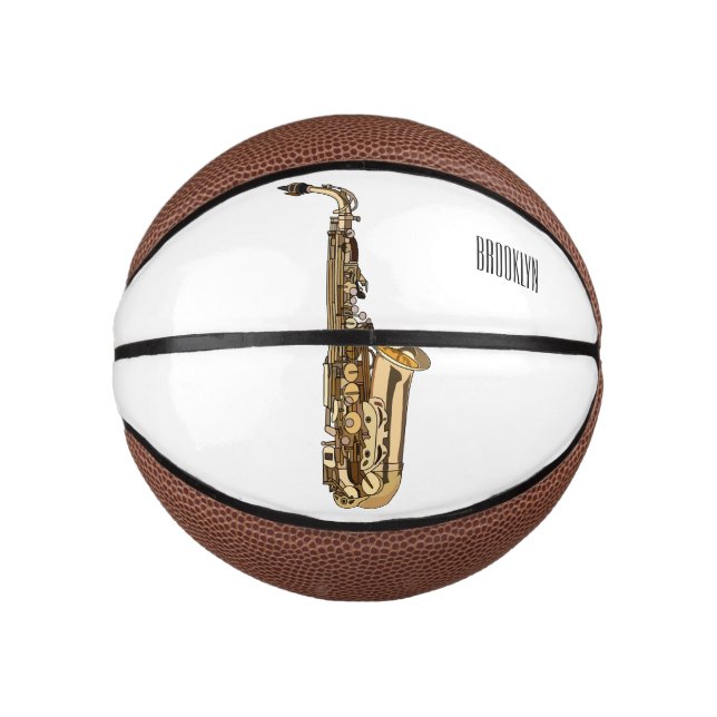 Saxophone cartoon illustration mini basketball (Front)