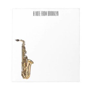 Saxophone cartoon illustration notepad