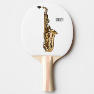 Saxophone cartoon illustration ping pong paddle