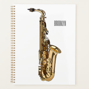 Saxophone cartoon illustration planner