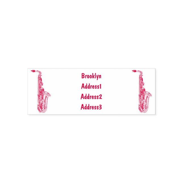 Saxophone cartoon illustration self-inking stamp (Design)