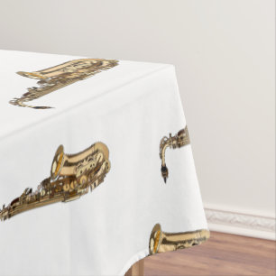 Saxophone cartoon illustration tablecloth