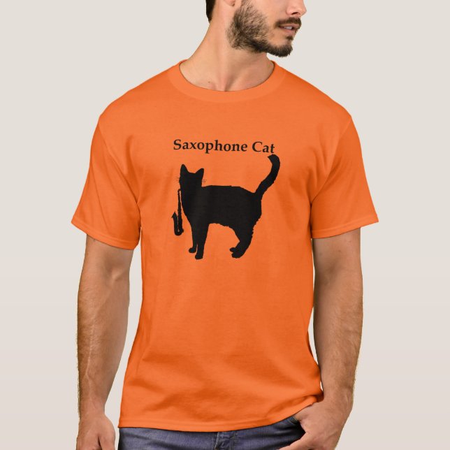 Saxophone Cat T-Shirt (Front)