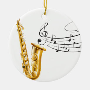 Saxophone Ceramic Tree Decoration
