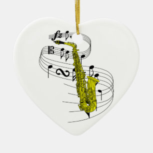 Saxophone Ceramic Tree Decoration