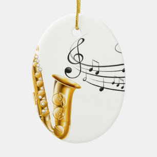 Saxophone Ceramic Tree Decoration