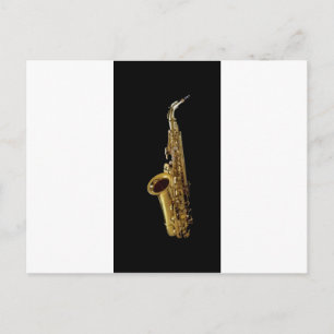 Saxophone Charcoal Background ~ Sax Postcard