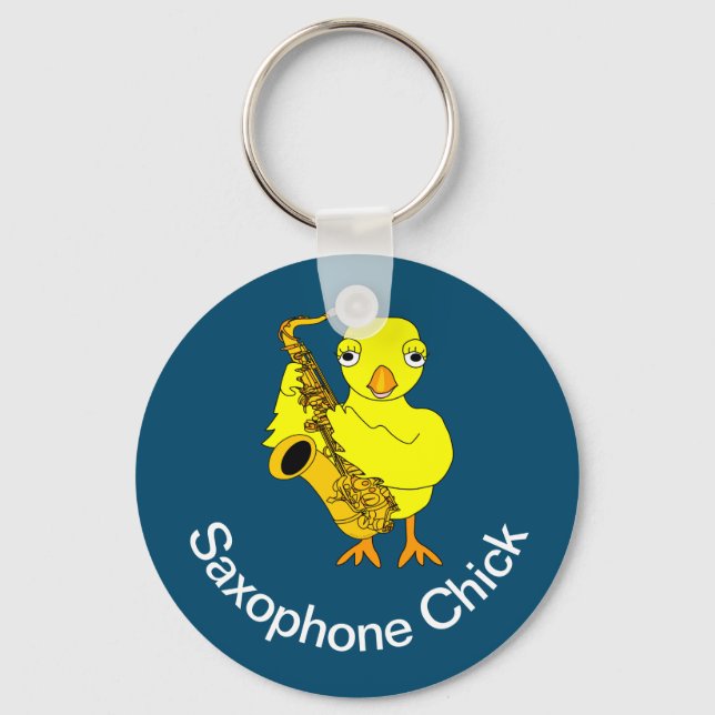 Saxophone Chick Key Ring (Front)