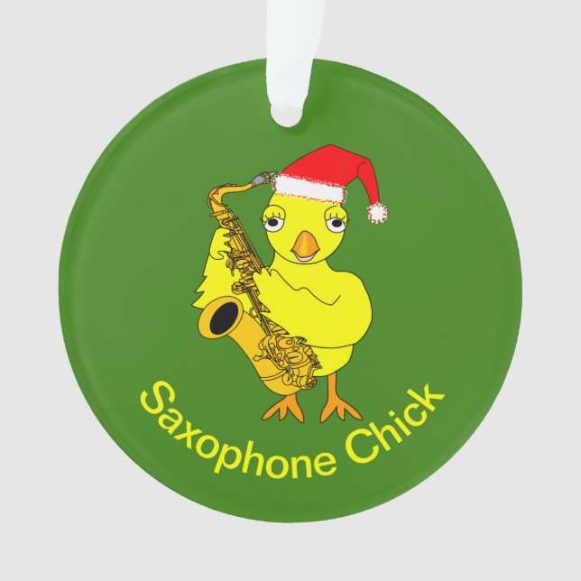 Saxophone Chick Ornament (Front)