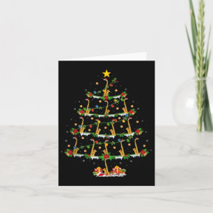 Saxophone Christmas Tree Lights Music Lover Musica Card