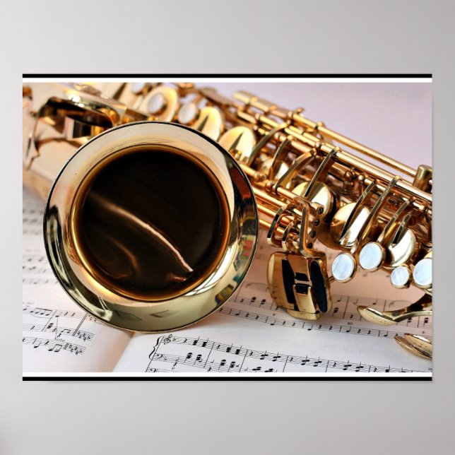 Saxophone, closeup photograph poster (Front)
