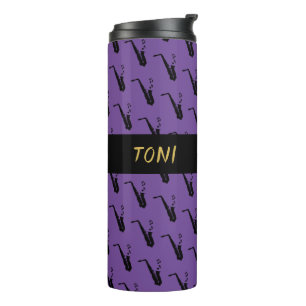 Saxophone Cool Purple Music Thermal Tumbler