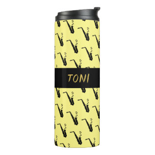 Saxophone Cool Yellow Music Thermal Tumbler