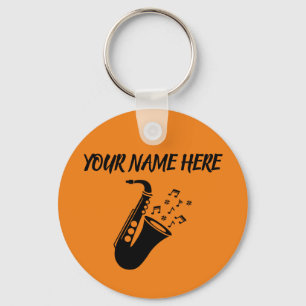 Saxophone CUSTOM NAME Key Ring