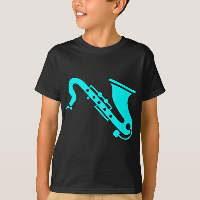 Saxophone - Cyan T-Shirt (Front)