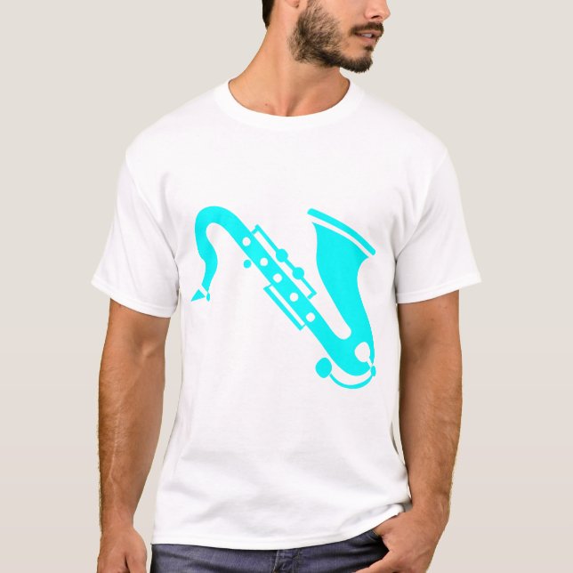 Saxophone - Cyan T-Shirt (Front)