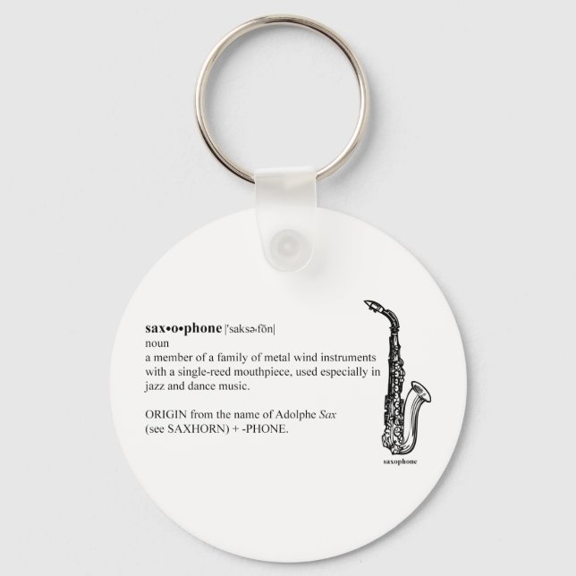 Saxophone Definition Key Ring (Front)