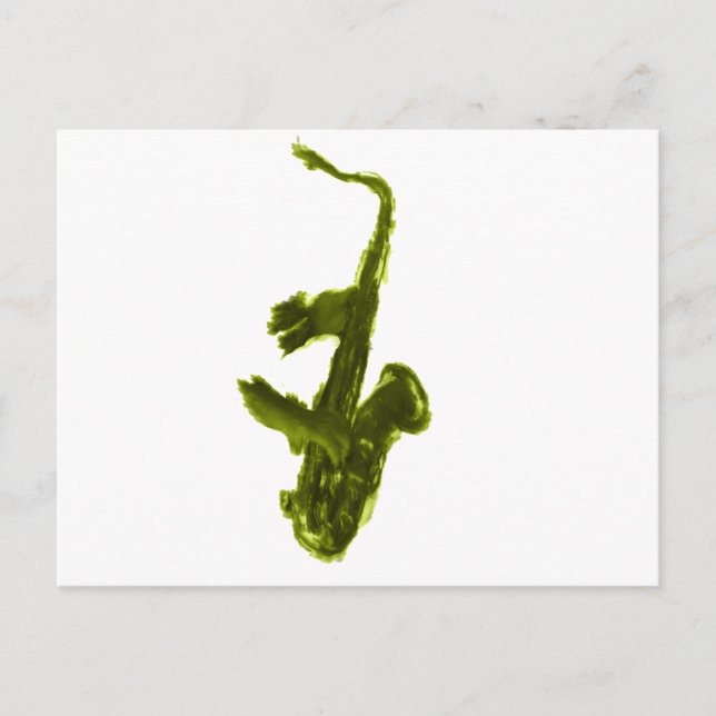 Saxophone design, green version postcard (Front)