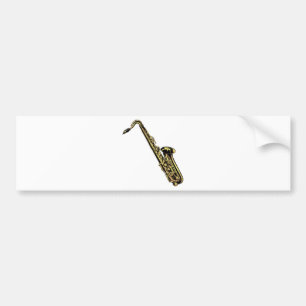 Saxophone Drawing Bumper Sticker