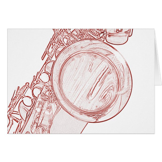 Saxophone Drawing Card (Front Horizontal)