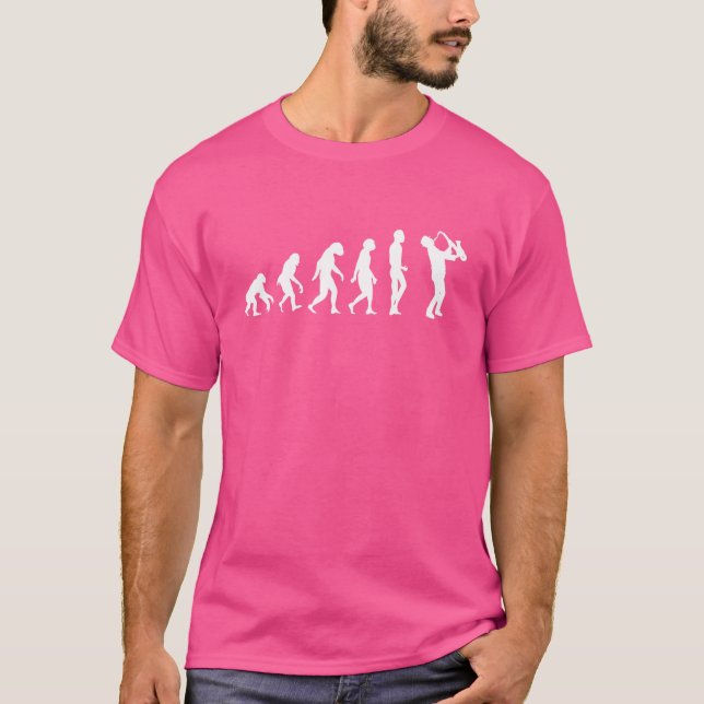 Saxophone Evolution Cool Music Classical Orchestra T-Shirt (Front)