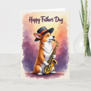 Saxophone Fathers Day Scene Card