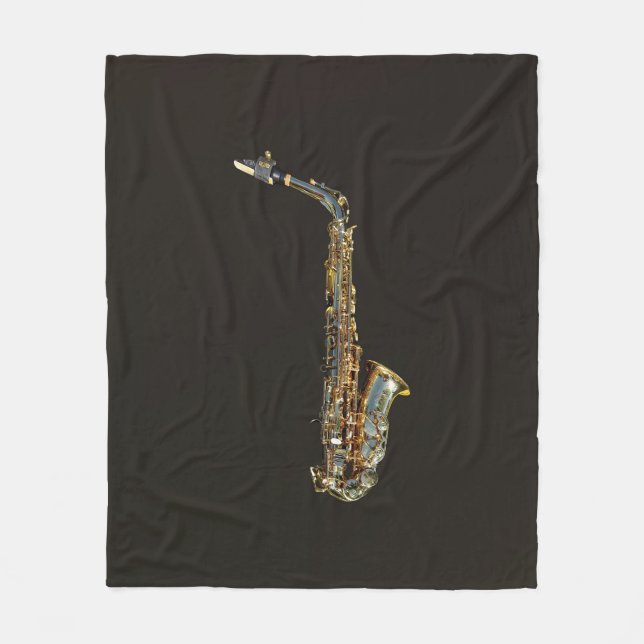 Saxophone Fleece Blanket (Front)