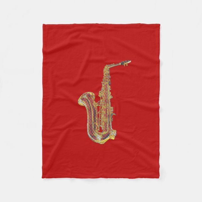 Saxophone Fleece Blanket (Front)