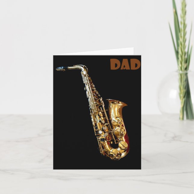 Saxophone Folded Greeting Card (Front)