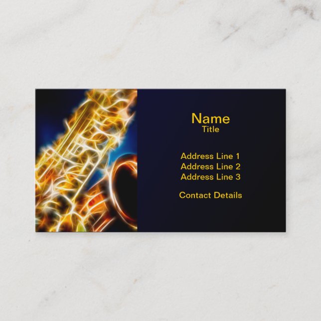 Saxophone - Fractal Business Card (Front)
