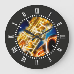 Saxophone - Fractal Large Clock