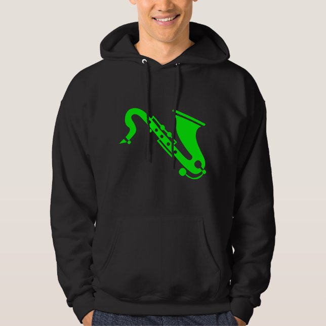 Saxophone - Green Hoodie (Front)