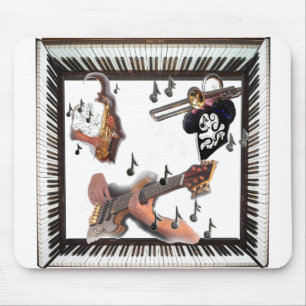 Saxophone Guitar Trombone Piano Design Mouse Mat