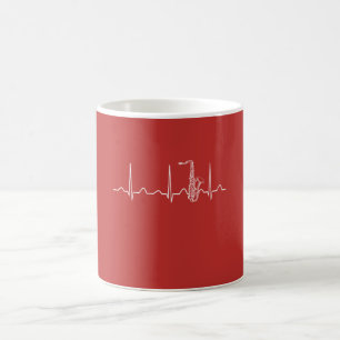 SAXOPHONE HEARTBEAT COFFEE MUG