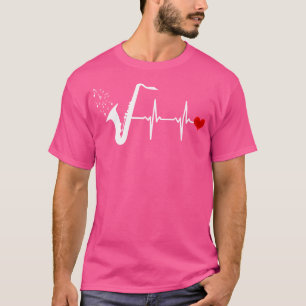 Saxophone Heartbeat Music Jazz Band Shirt