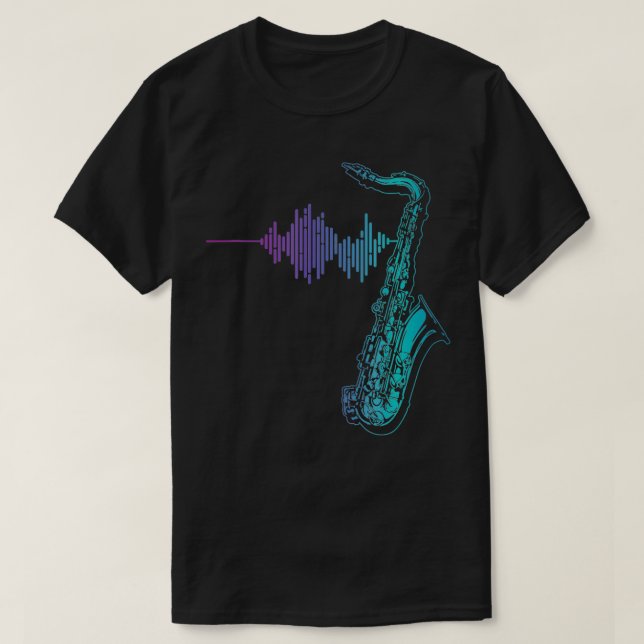 Saxophone  Heartbeat  T-Shirt (Design Front)