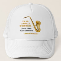 Saxophone High School Band Gold Personalised