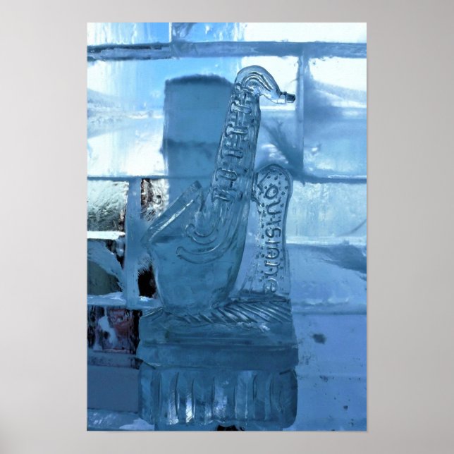 Saxophone Ice Sculpture, Quebec, Canada Poster (Front)