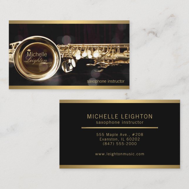 saxophone instructor business card (Front/Back)