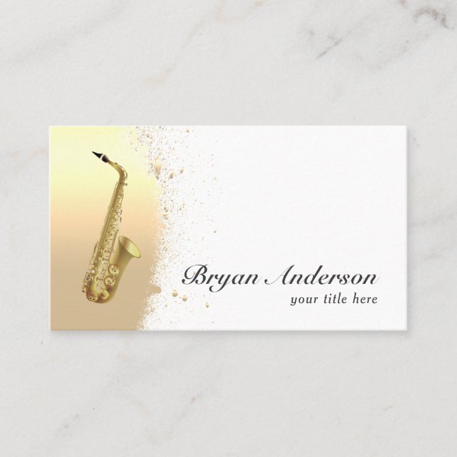 Saxophone Instrument Business Card (Front)