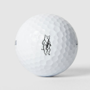 Saxophone Instrument Music Jazz Cat Golf Balls