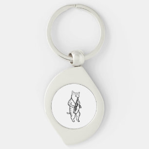 Saxophone Instrument Music Jazz Cat Golf Balls Key Ring