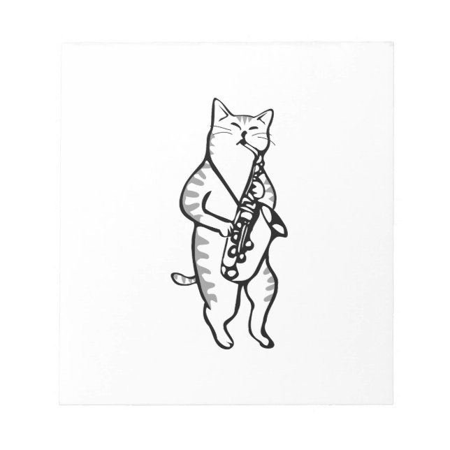 Saxophone Instrument Music Jazz Cat Post-it Notes (Front)