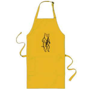 Saxophone Instrument Music Jazz Cat T-Shirt Long Apron