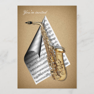 Saxophone invitation Cards