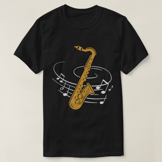 Saxophone Jazz Music Brass Instrument Saxophonist  T-Shirt (Design Front)