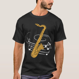 Saxophone Jazz Music Brass Instrument Saxophonist  T-Shirt