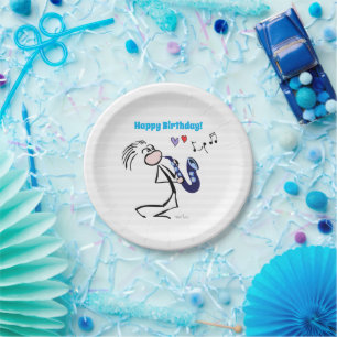 Saxophone Jazz Music Paper Plate